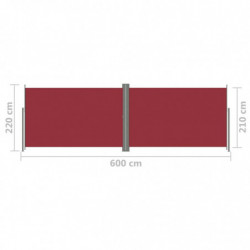 Seitenmarkise Ausziehbar Rot 220x600 cm