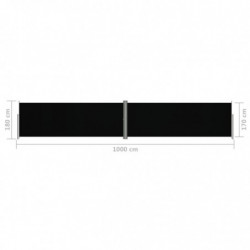 Seitenmarkise Ausziehbar Schwarz 180x1000 cm
