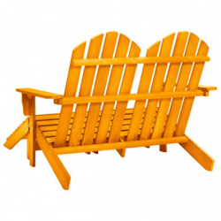 2-Sitzer Adirondack-Gartenbank mit Fußstütze Tannenholz Orange