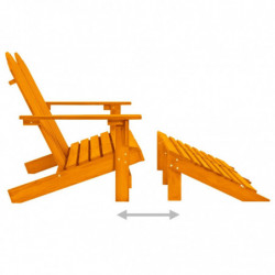 2-Sitzer Adirondack-Gartenbank mit Fußstütze Tannenholz Orange