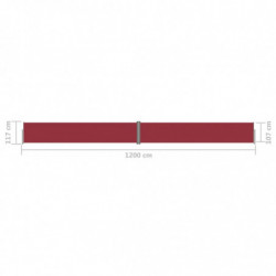 Seitenmarkise Ausziehbar Rot 117x1200 cm