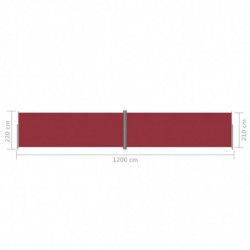 Seitenmarkise Ausziehbar Rot 220x1200 cm