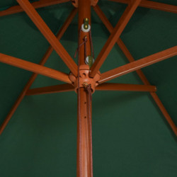 Sonnenschirm 270×270 cm Holzstange Grün