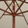 Sonnenschirm 270×270 cm Holzstange Cremeweiß