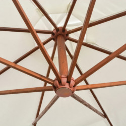 Sonnenschirm Ampelschirm 350 cm Holzmast Weiß