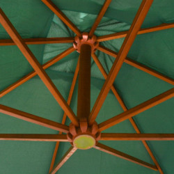 Sonnenschirm Ampelschirm 300 x 300 cm Holzmast Grün