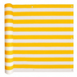 Balkonschirm HDPE 75 x 600 cm Gelb und Weiß