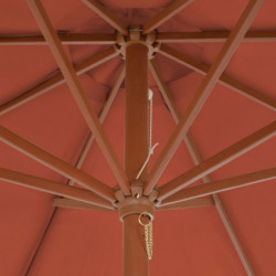 Sonnenschirm mit Holz-Mast 300 cm Terrakotta