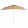 Sonnenschirm mit Holz-Mast 200×300 cm Taupe