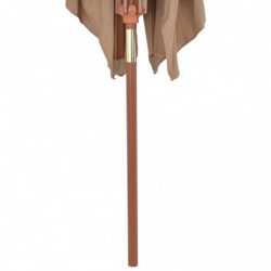 Sonnenschirm mit Holz-Mast 200×300 cm Taupe