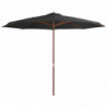 Sonnenschirm mit Holzmast 350 cm Anthrazit