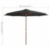 Sonnenschirm mit Holzmast 350 cm Anthrazit
