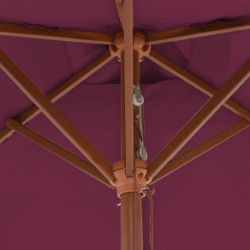 Sonnenschirm mit Holzmast 150 x 200 cm Bordeauxrot