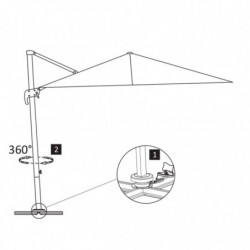 Ampelschirm mit Aluminium-Mast Anthrazit 300 x 300 cm