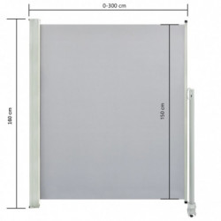 Einziehbare Seitenmarkise 160x300 cm Grau