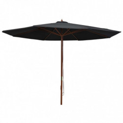 Sonnenschirm mit Holzmast 350 cm Schwarz