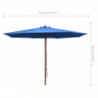 Sonnenschirm mit Holzmast 350 cm Blau