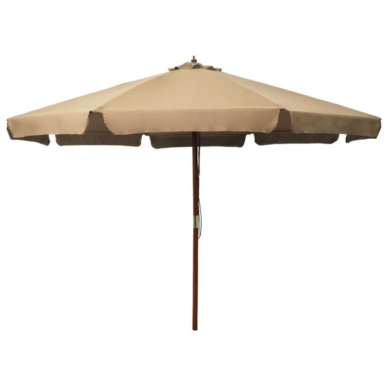 Sonnenschirm mit Holzmast 330 cm Taupe