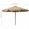 Sonnenschirm mit Holzmast 330 cm Taupe
