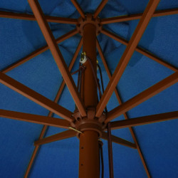 Sonnenschirm mit Holzmast 330 cm Azurblau