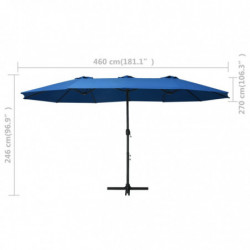 Sonnenschirm mit Aluminium-Mast 460x270 cm Blau