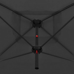 Doppelsonnenschirm mit Stahlmast 250×250 cm Anthrazit