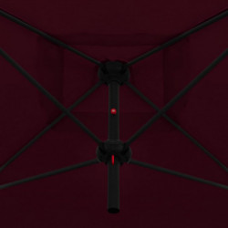 Doppelsonnenschirm mit Stahlmast 250 x 250 cm Bordeauxrot