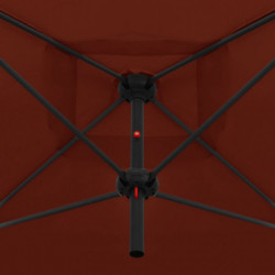 Doppelsonnenschirm mit Stahlmast 250×250 cm Terracotta-Rot