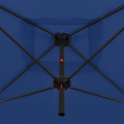 Doppelsonnenschirm mit Stahlmast 250×250 cm Azurblau