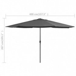 Sonnenschirm mit Metall-Mast 400 cm Anthrazit