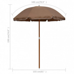 Sonnenschirm mit Stahlmast 180 cm Taupe