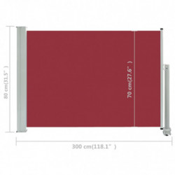 Ausziehbare Seitenmarkise 80×300 cm Rot