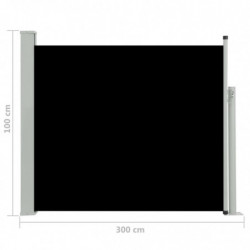 Ausziehbare Seitenmarkise 100×300 cm Schwarz