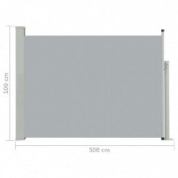 Ausziehbare Seitenmarkise 100×500 cm Grau