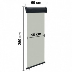 Balkon-Seitenmarkise 60 × 250 cm Grau