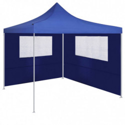 Pavillon-Seitenwand mit Fenstern 4x2 m Blau