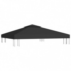 Pavillon-Dachplane mit Kaminabzug 310 g/m² 3x3 m Schwarz