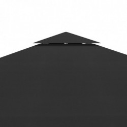 Pavillon-Dachplane mit Kaminabzug 310 g/m² 3x3 m Schwarz
