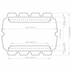 Ersatzdach für Hollywoodschaukel Taupe 188/168x110/145 cm