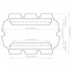 Ersatzdach für Hollywoodschaukel Weiß 150/130x70/105 cm
