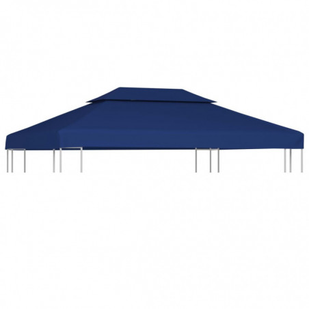 Pavillon-Dachplane mit Kaminabzug 310 g/m² 4x3 m Blau