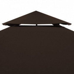 Pavillon-Dachplane mit Kaminabzug 310 g/m² 4x3 m Braun