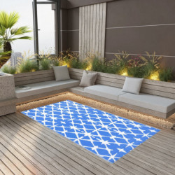 Outdoor-Teppich Blau und Weiß 190x290 cm PP