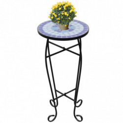 MOSAIK Beistelltisch Tisch Bistrotisch Blumenständer Blau