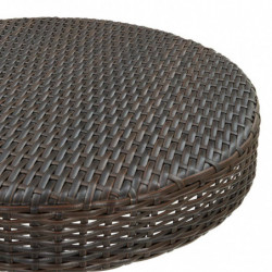 3-tlg. Gartenbar-Set Cecilius mit Kissen Poly Rattan Braun