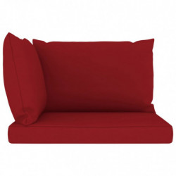 Garten-Palettensofa Tinka 2-Sitzer mit Kissen Weinrot Kiefernholz