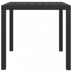 Garten-Esstisch WPC Aluminium 80 x 80 x 74 cm Schwarz