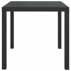 Garten-Esstisch WPC Aluminium 80 x 80 x 74 cm Schwarz