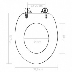 Toilettensitz mit Deckel MDF Bambus-Design