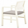 3-tlg. Garten-Lounge-Set Cedrik mit Auflagen Kunststoff Weiß